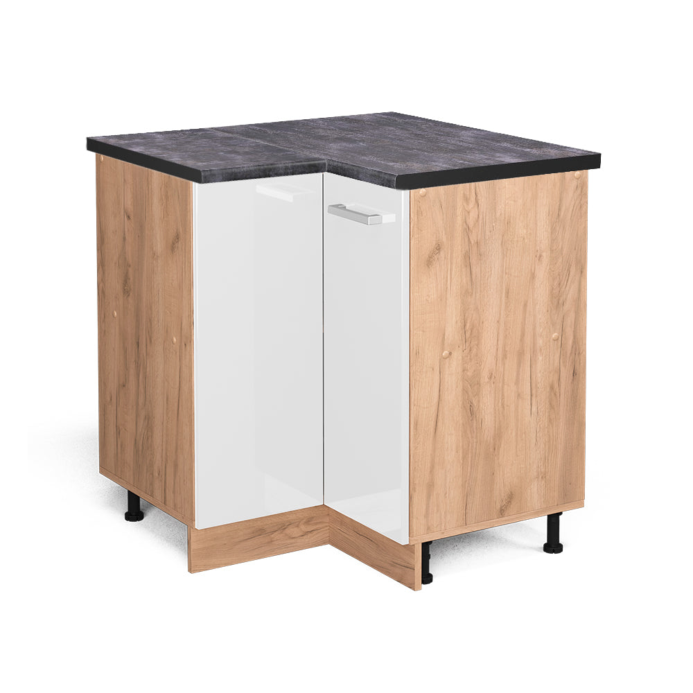 Vicco Mobile ad angolo cucina Bianco lucido 75.6 cm , PL Antracite