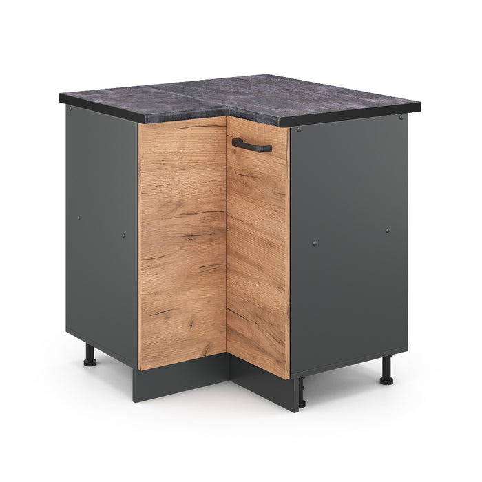 Vicco Mobile ad angolo cucina Quercia dorata 75.6 cm , PL Antracite