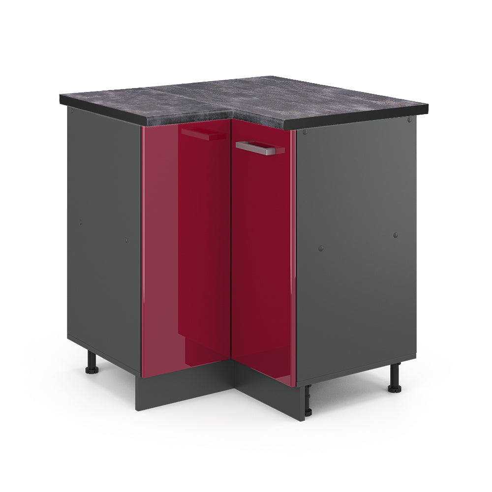 Vicco Mobile ad angolo cucina Rosso lucido 75.6 cm , PL Antracite