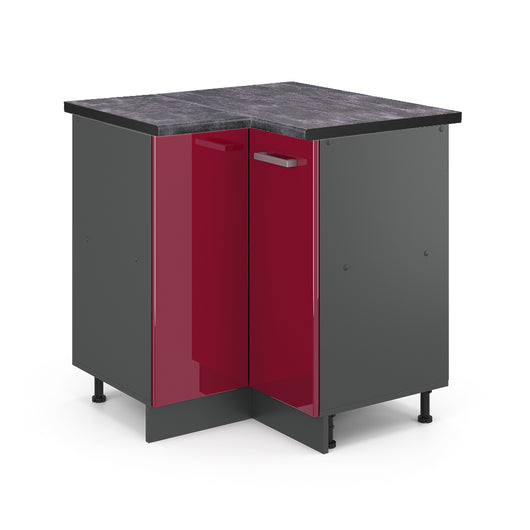 Vicco Mobile ad angolo cucina Rosso lucido 75.6 cm , PL Antracite