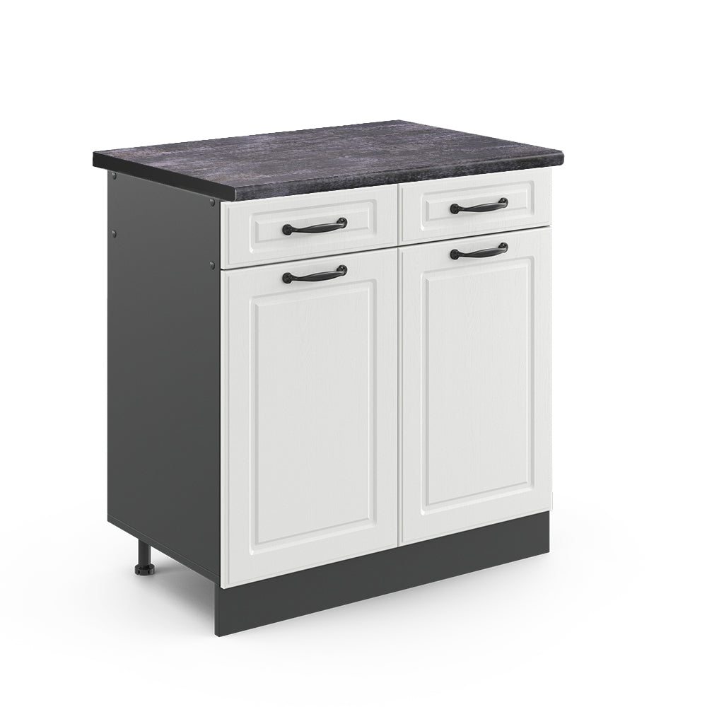 Vicco Mobiletto base per cucina Bianco casa di campagna 80 cm , PL Antracite