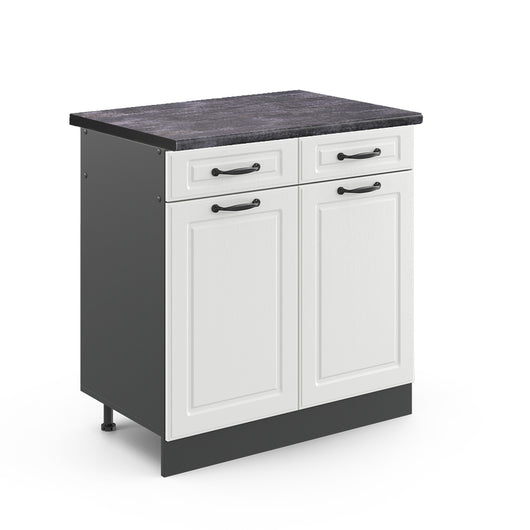 Vicco Mobiletto base per cucina Bianco casa di campagna 80 cm , PL Antracite