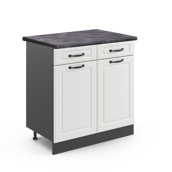 Vicco Mobiletto base per cucina Bianco casa di campagna 80 cm , PL Antracite