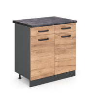 Vicco Mobiletto base per cucina Quercia dorata 80 cm , PL Antracite