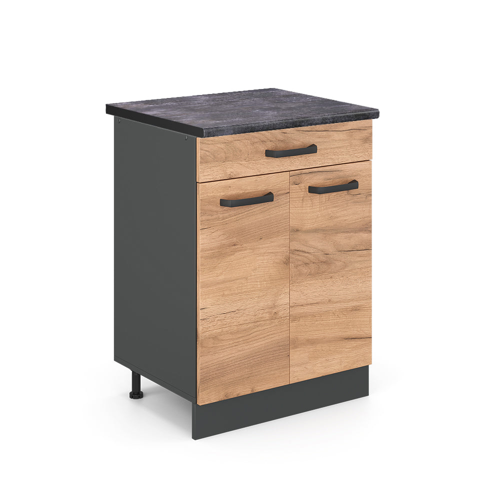 Vicco Base da cucina Quercia dorata 60 cm , PL Antracite