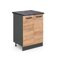 Vicco Mobiletto base cucina Quercia dorata 60 cm , PL Antracite