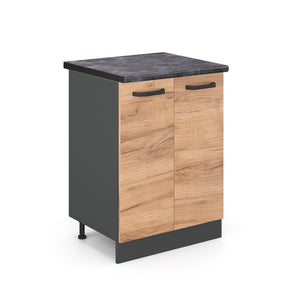 Vicco Mobiletto base cucina Quercia dorata 60 cm , PL Antracite