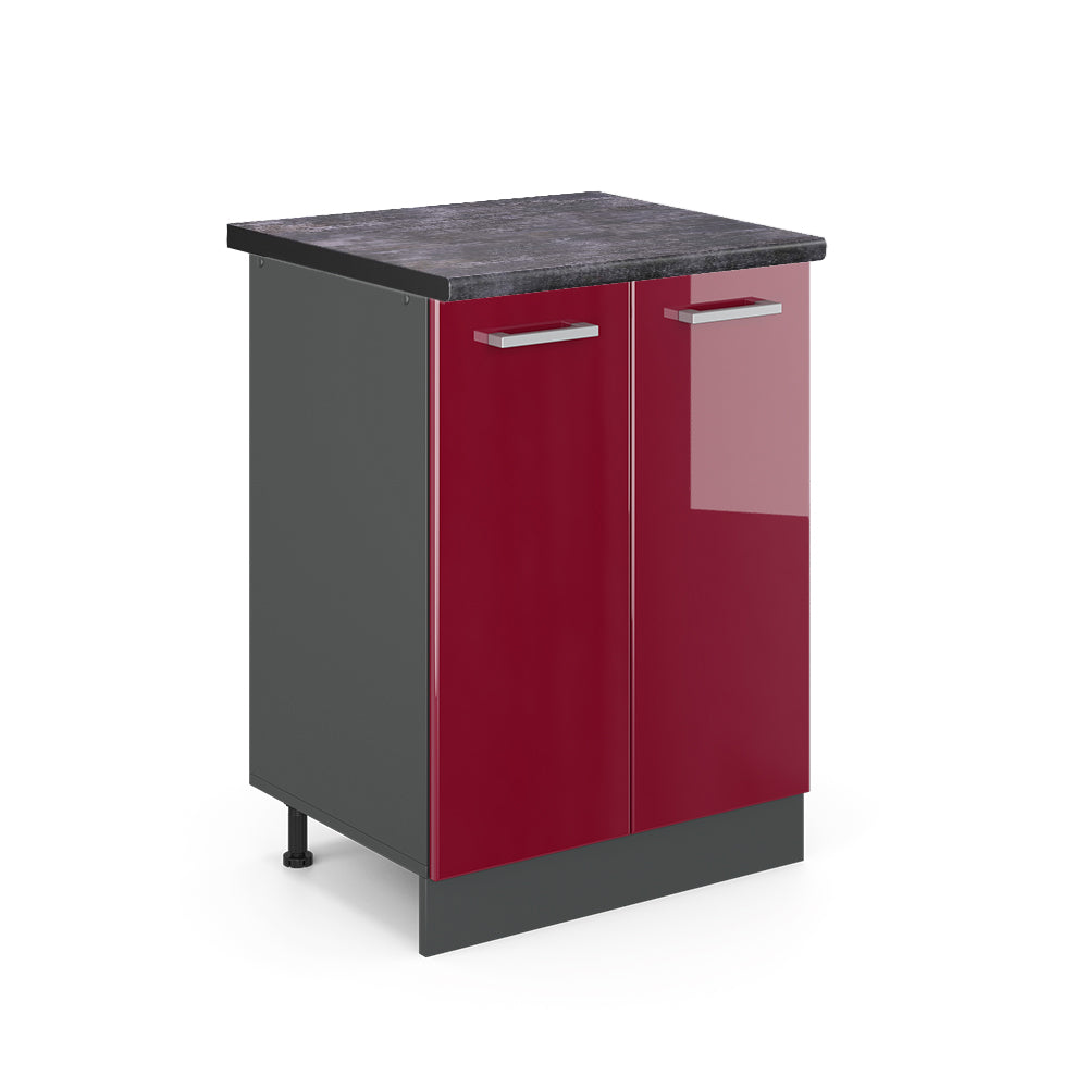 Vicco Mobiletto base cucina Rosso lucido 60 cm , PL Antracite