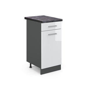 Vicco Mobiletto base per cucina Bianco lucido 40 cm , PL Antracite