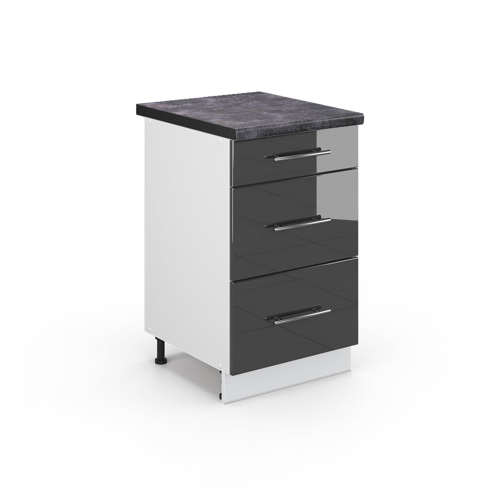 Vicco Mobili da cucina  Antracite lucido 50 cm , PT Antracite