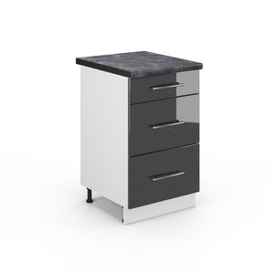 Vicco Mobili da cucina  Antracite lucido 50 cm , PT Antracite