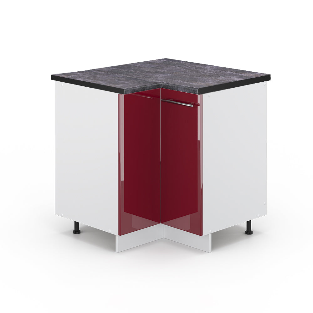 Vicco Mobile ad angolo cucina Rosso bordeaux lucido 80.5 cm , PL Antracite