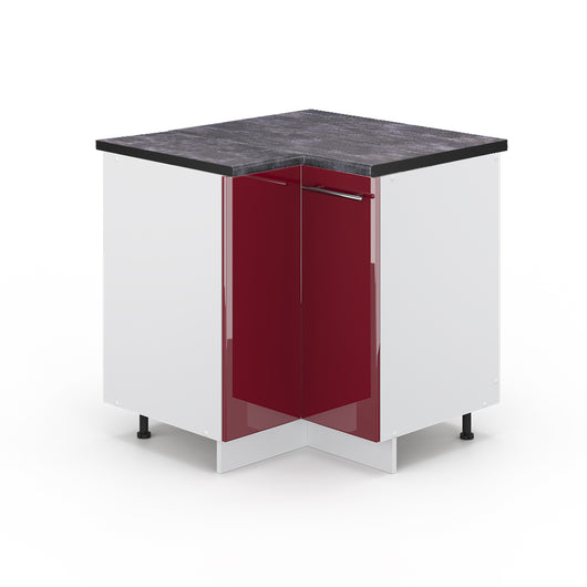 Vicco Mobile ad angolo cucina Rosso bordeaux lucido 80.5 cm , PL Antracite