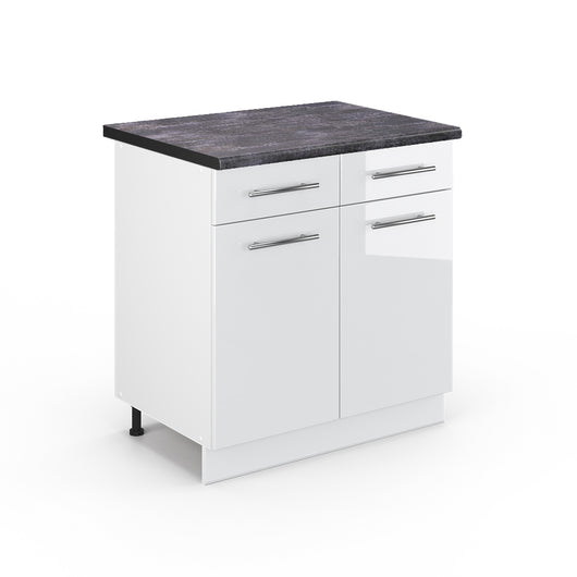 Vicco Mobiletto base per cucina Bianco lucido 80 cm , PL Antracite