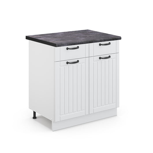 Vicco Mobiletto base per cucina Bianco casa di campagna 80 cm , PL Antracite