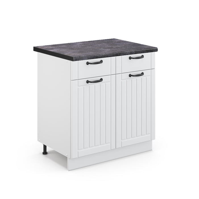 Vicco Mobiletto base per cucina Bianco casa di campagna 80 cm , PL Antracite