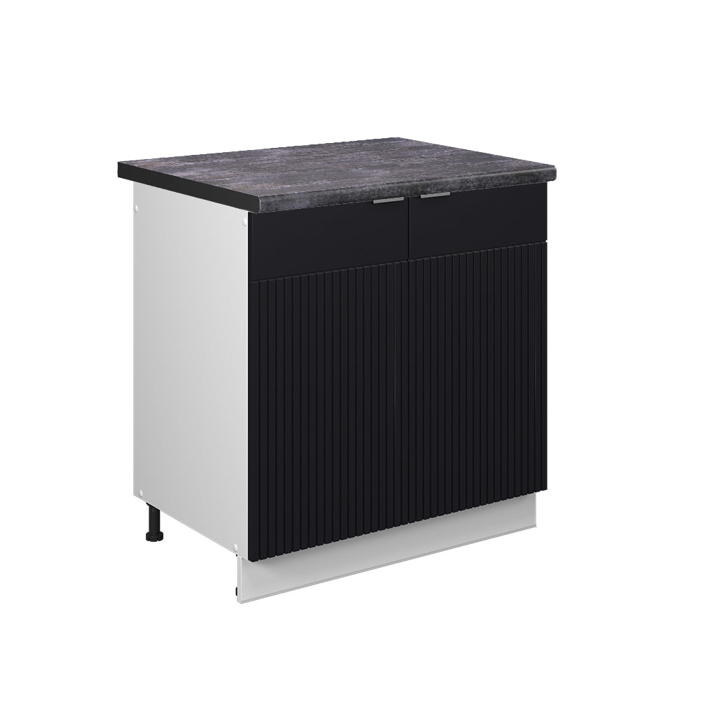 Vicco Mobile lavello cucina Nero a righe 80 cm , PL Antracite