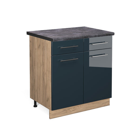 Vicco Mobili da cucina Blu scuro lucido 80 cm , PL Antracite