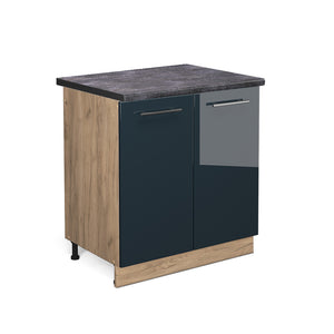 Vicco Mobiletti da cucina  Blu scuro lucido 80 cm , PL Antracite