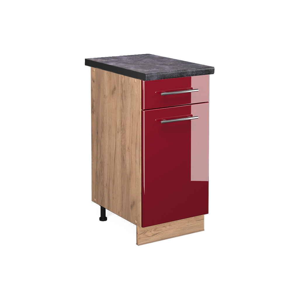 Vicco Mobiletto base per cucina Rosso bordeaux lucido 40 cm , PL Antracite