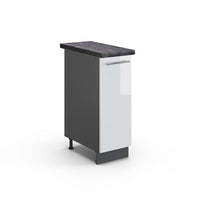 Vicco Armadio cucina dispensa alto Bianco lucido 30 cm , PL Antracite