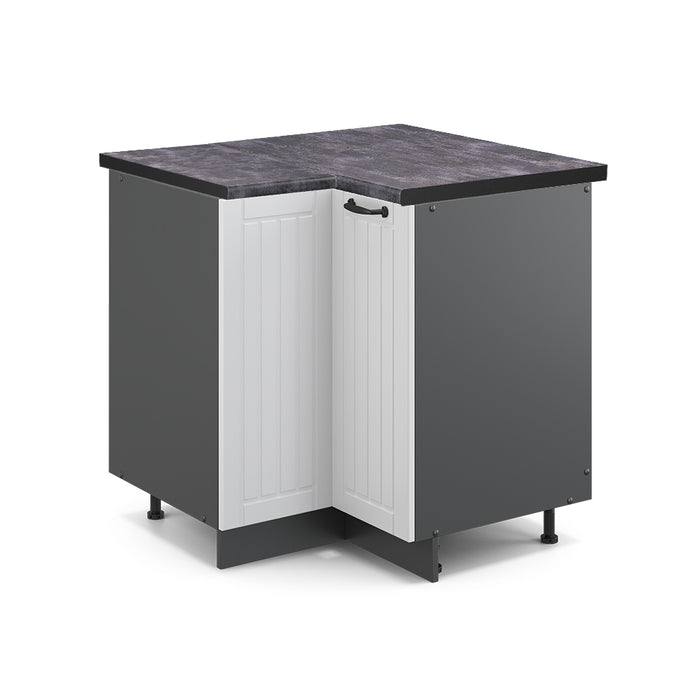 Vicco Mobile ad angolo cucina Bianco casa di campagna 80.5 cm , PL Antracite