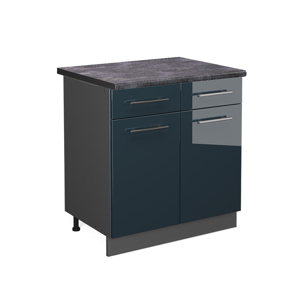 Vicco Mobili da cucina Blu scuro lucido 80 cm , PL Antracite