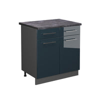 Vicco Mobili da cucina Blu scuro lucido 80 cm , PL Antracite