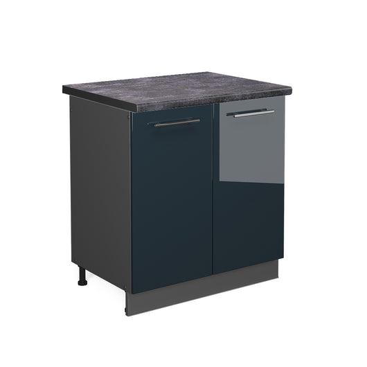 Vicco Mobile lavello cucina Blu scuro lucido 80 cm , PL Antracite