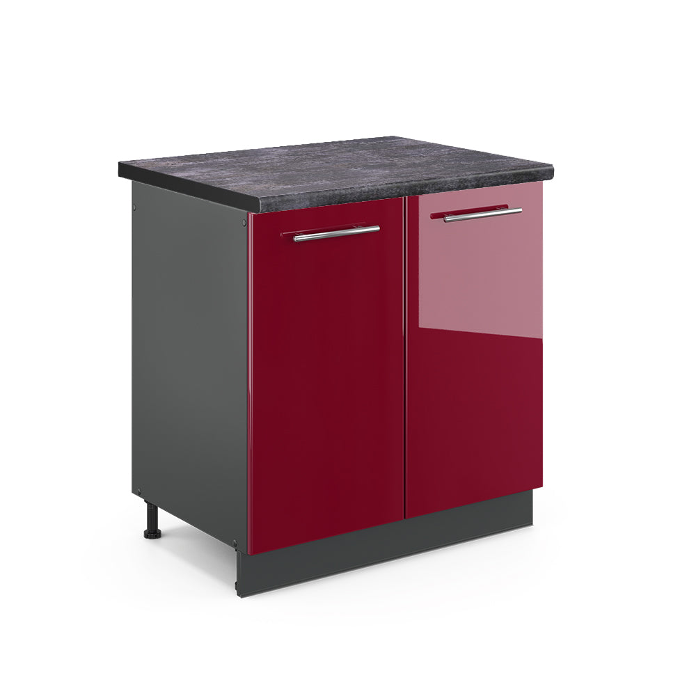 Vicco Mobile lavello cucina Rosso bordeaux lucido 80 cm , PL Antracite