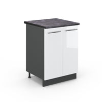 Vicco Mobiletto base cucina Bianco lucido 60 cm , PL Antracite