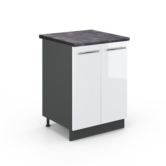 Vicco Mobiletto base cucina Bianco lucido 60 cm , PL Antracite