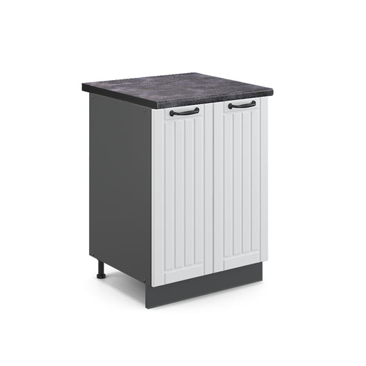 Vicco Mobiletto base cucina Bianco casa di campagna 60 cm , PL Antracite