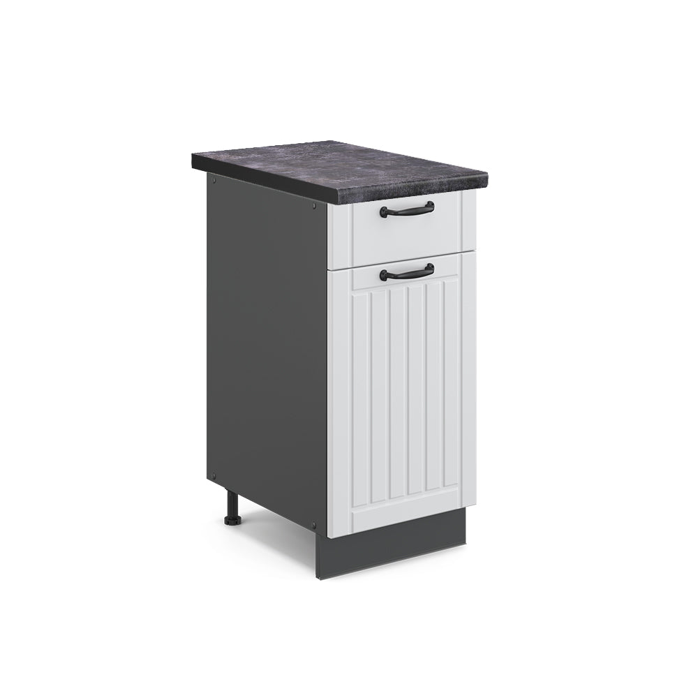 Vicco Mobiletto base per cucina Bianco casa di campagna 40 cm , PL Antracite