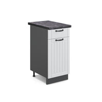 Vicco Mobiletto base per cucina Bianco casa di campagna 40 cm , PL Antracite