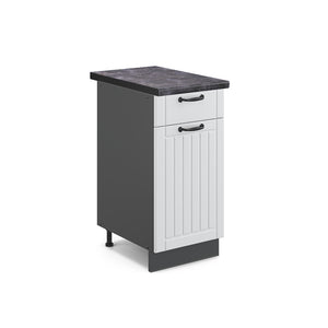Vicco Mobiletto base per cucina Bianco casa di campagna 40 cm , PL Antracite