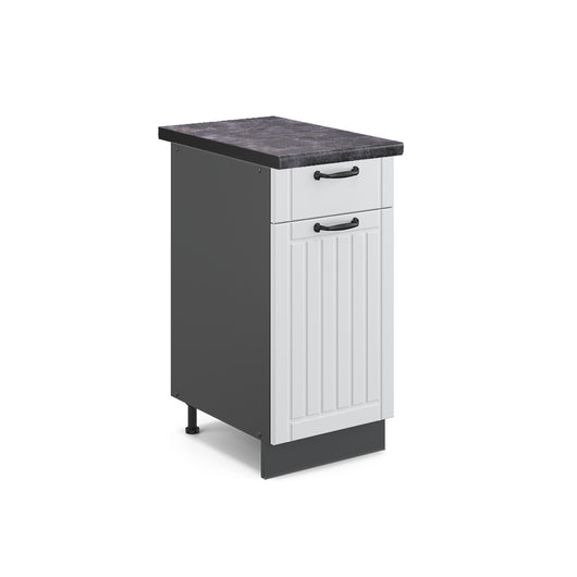 Vicco Mobiletto base per cucina Bianco casa di campagna 40 cm , PL Antracite