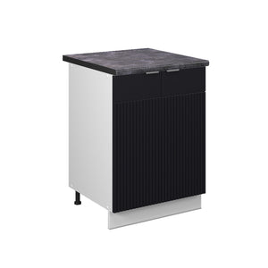 Vicco Mobiletto base cucina Nero a righe 60 cm , PL Antracite