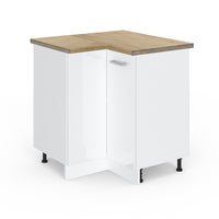 Vicco Mobile ad angolo cucina Bianco lucido 75.6 cm , PL Rovere