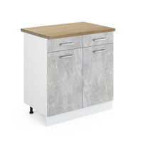 Vicco Mobiletto base per cucina Calcestruzzo 80 cm , PL Rovere