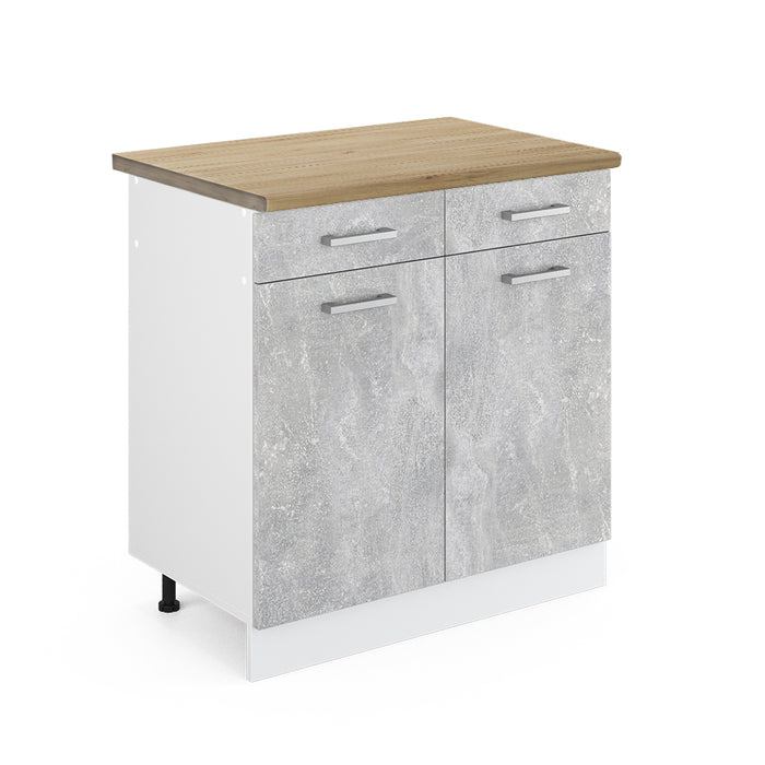 Vicco Mobiletto base per cucina Calcestruzzo 80 cm , PL Rovere