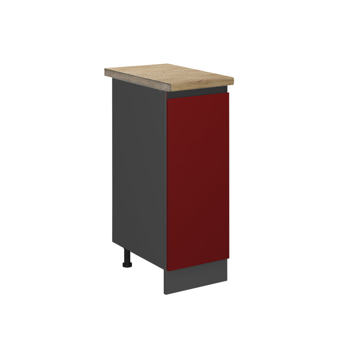Vicco Armadio cucina dispensa alto Rosso 30 cm , PL Rovere