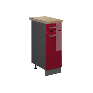 Vicco Mobiletto base per cucina Rosso lucido 30 cm , PL Rovere