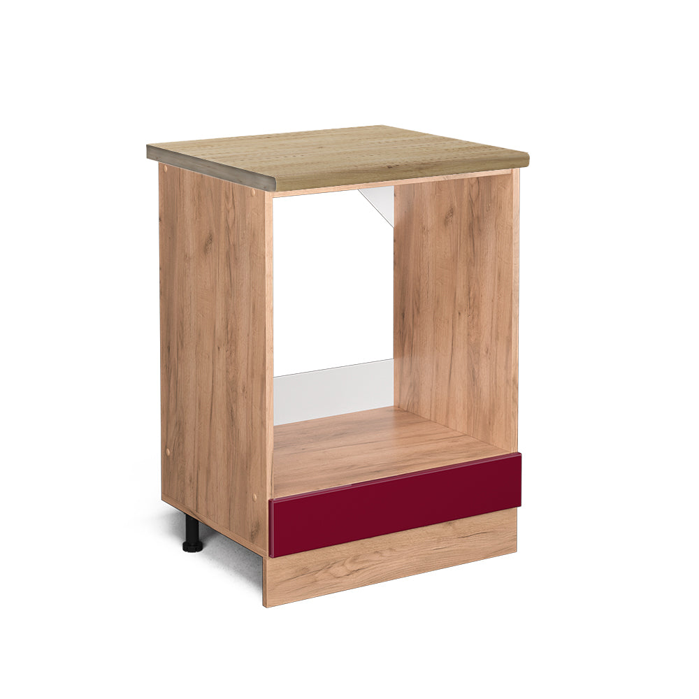 Vicco Mobile per forno da incasso Rosso lucido 60 cm , PL Rovere