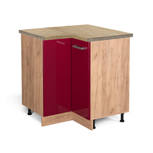 Vicco Mobile ad angolo cucina Rosso lucido 75.6 cm , PL Rovere