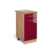 Vicco Mobiletto base per cucina Rosso lucido 40 cm , PL Rovere