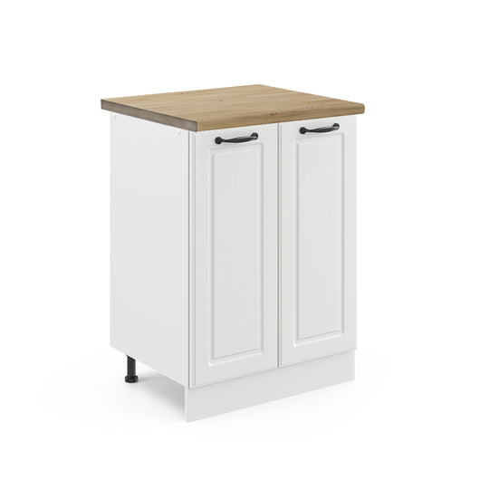 Vicco Mobiletto base cucina Bianco casa di campagna 60 cm , PL Rovere