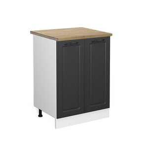 Vicco Mobiletto base cucina Antracite casa di campagna 60 cm , PL Rovere