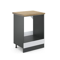Vicco Mobile per forno da incasso Bianco lucido 60 cm , PL Rovere