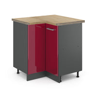 Vicco Mobile ad angolo cucina Rosso lucido 75.6 cm , PL Rovere
